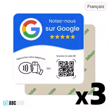 Exemple de plaquette avis Google NFC