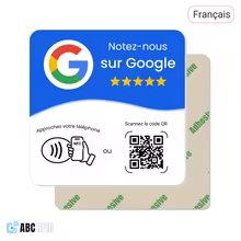 Exemple de plaquette avis Google NFC